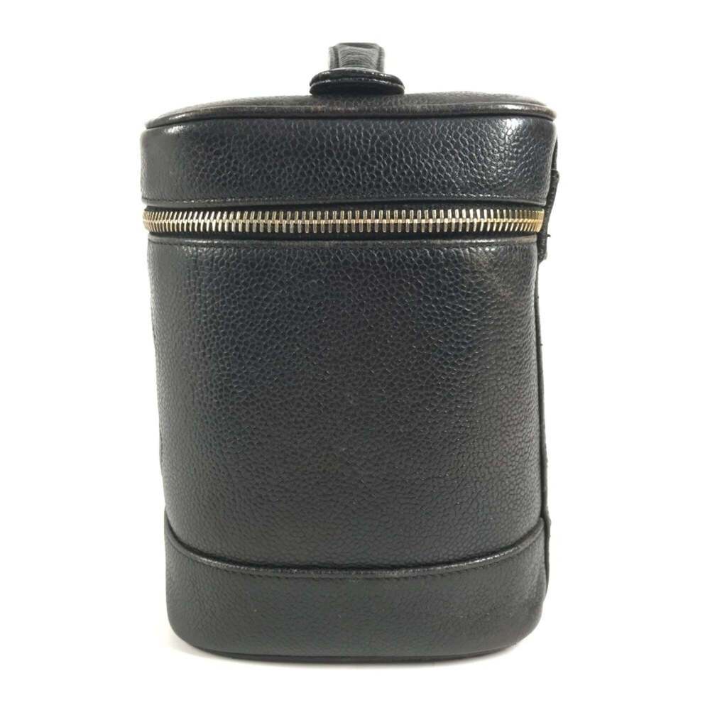 CHANEL Black Caviar Leather Logo Vanity Bag - Picture 3 of 16